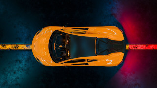 Yellow sports car topview redlight - a yellow sports car free wallpaper