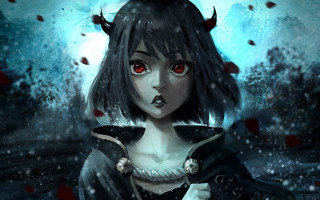 Horns black dress aurora night - horn free wallpaper