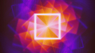 Bright purple orange abstract square - geometric shape free wallpaper