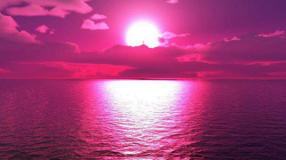 Pink sunset ocean clouds boat - betye saar free wallpaper