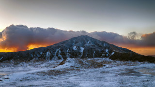 Mountain snowy ground cloudy sky - murata range free wallpaper