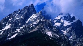 Mountain snow clouds blue sky 5 - the top free wallpaper