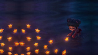 Little girl candles cat autumn - a little girl free wallpaper