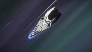 Spacecraft brightbeam startrail nightsky galaxy - a space ship free wallpaper
