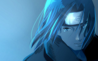 Man long hair blue eyes - a manga drawing free wallpaper for desktop