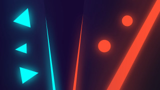 Neon geometric abstract moonlight night - geometric abstract art free wallpaper