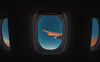 Airplane wing view internal sky - 8k artistic photography free wallpaper