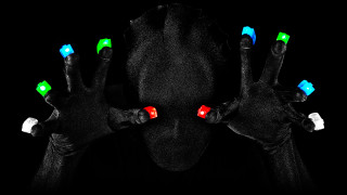 Person hands air glowing lights - their hands in free wallpaper