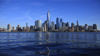 City skyline water blue sky 3 - a matte painting free wallpaper