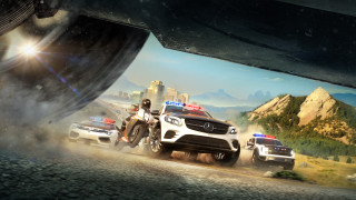 Police cars mountain road night - a road next free wallpaper