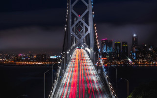 Bridge cityscape night lights longexposure - long exposure free wallpaper