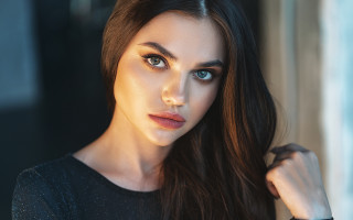 Elina karimova blue eyes portrait - art nouveau free wallpaper