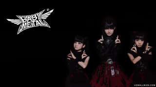 Three asian girls black hair - black clothes free wallpaper