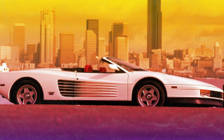 White sports car city skyline 9 - bernardo cavallino free wallpaper