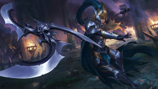 Fantasy armor woman sword fire - dai jin free wallpaper
