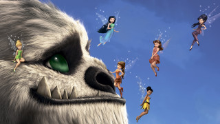 Wolf face cartoon girls flying - a group of cartoon characters free wallpaper
