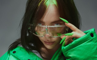 Woman green hair glasses leaf - a green leaf free wallpaper