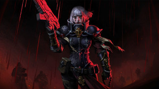 Woman armor weapon blood red - warhammer free wallpaper for desktop