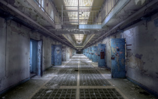 Long hallway jail cell architecture - grim free wallpaper