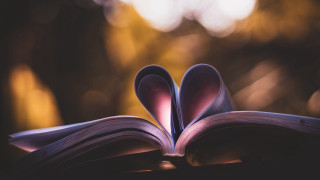 Heart folded pages blurry background - the shape of a heart free wallpaper
