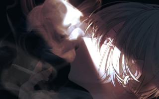 Man woman kissing smokestack aya - a man and a woman free wallpaper