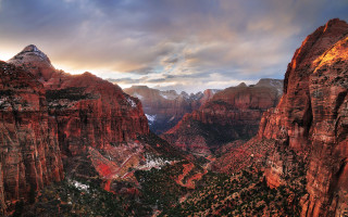 Mountain range valley cloudy sky - cloudy free wallpaper