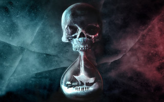 Skull beak glass bottle red - inside free wallpaper
