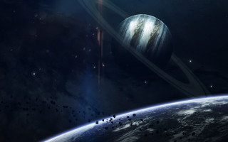 Space planet star system milky - a distant star in the foreground free wallpaper