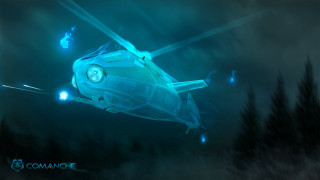 Futuristic helicopter glowing military sci - beeple free wallpaper
