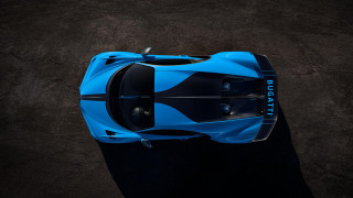 Blue sports car aerial view - aerial free wallpaper
