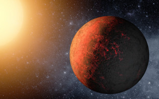 Red planet bright star space - yellow light free wallpaper