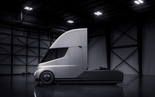 White semi truck garage panfuture - a garage free wallpaper