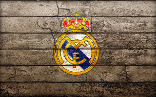 Wooden wall soccer team emblem - photo real free wallpaper