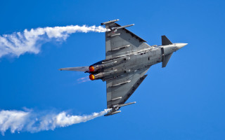 Jet smoke blue sky aircraft - a blue sky behind free wallpaper