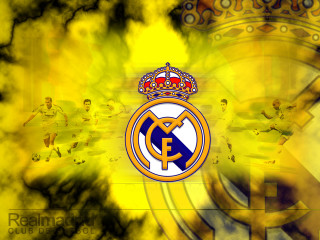 Real madrid crown yellow background - photo real free wallpaper