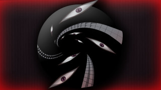 Black red spiral illusion portrait - a red border free wallpaper
