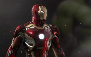 Ironman chestlight blackbackground photorealism mattepainting - craig mullins free wallpaper
