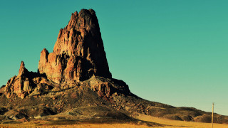 Mountain rock formation telephone pole - amir zand free wallpaper