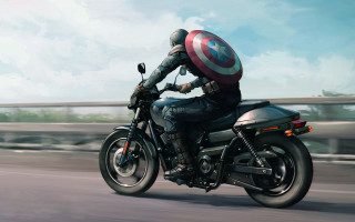 Man motorcycle captain america helmet 2 - a man riding free wallpaper
