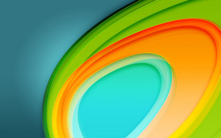 Colorful abstract curved background blue - a green center free wallpaper