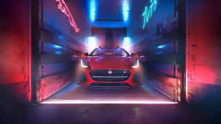 Red sports car neon tunnel - a tunnel free wallpaper