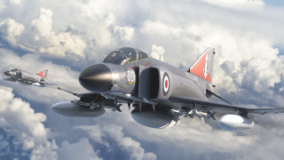 Fighter jet clouds horizon ocean - colin hayes free wallpaper