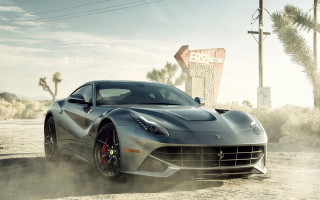 Silver sports car dirt road 7 - the city free wallpaper