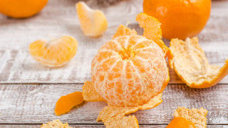 Peeled orange wooden table autumn - orange free wallpaper
