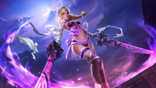 Purple woman sword flame energy - a purple sky free wallpaper