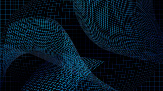 Blue grid cellphone generative raytraced - vector curve free wallpaper