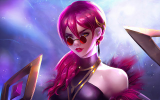 Purple sword woman fan qi - holding free wallpaper