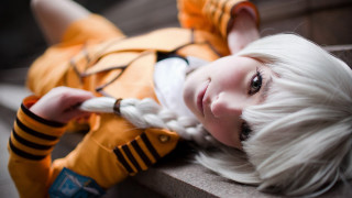 White hair yellow jacket cosplay - cosplay free wallpaper