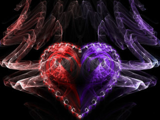 Heart shaped object black background 2 - object free wallpaper