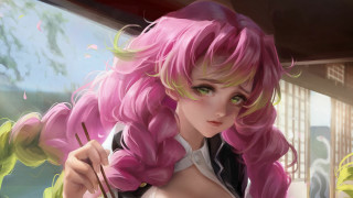 Pink hair woman black jacket - a black jacket holding free wallpaper
